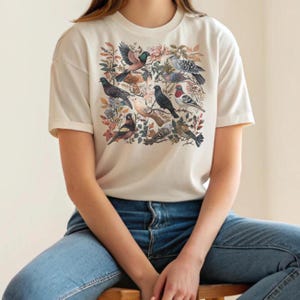 鳩シャツ、ビンテージ鳥Tシャツ、植物鳩Tシャツ、美しい鳥オタクへのギフト、自然グラフィックTシャツ、面白い鳥好きのシャツ、鳩ギフト