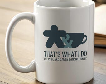 Tazza da gioco da tavolo per la serata di gioco - Tazza da caffè con dadi e meeple, regalo per gli amanti dei giochi da tavolo e i game designer