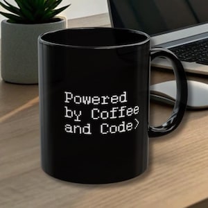 Software Developer Mug for Programmers and Coders - Powered by Coffee and Code - Funny Tech Gift for Him or Coworker