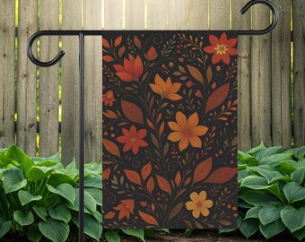Fall Garden Flag 12×18 - Hello Fall Garden Flag - Harvest Garden Flag - Thanksgiving Garden Flag - Autumn Botanical Yard Flag