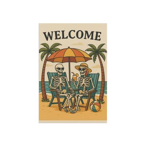 Skeleton Garden Flag - Spooky Garden Flag - Beach Skeleton Flag - Summer Skeleton Flag - Halloween Garden Flag image 8