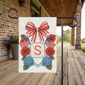 Custom Garden Flag - 4th of July Flag - Red White Blue Flag - Independence Day Flag - Poppy Garden Flag - Patriotic Garden Flag