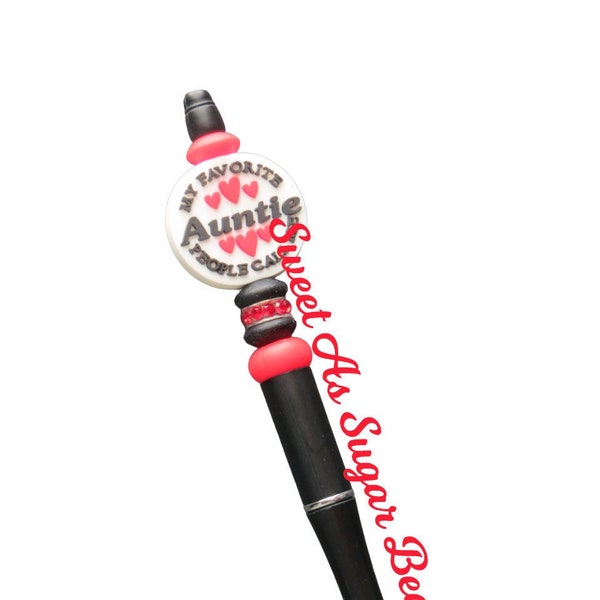 Beaded Ink Pen-AUNTIE-Gift-Silicone Beads-Focal