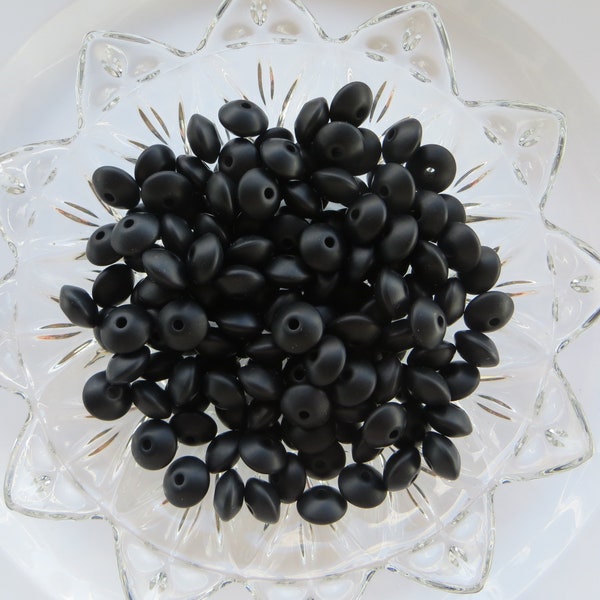 Silicone Beads-LENTILS-Spacers-Black