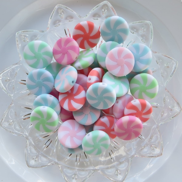 Candy Beads-Pastel Peppermints-Supplies-Beading-Acrylic