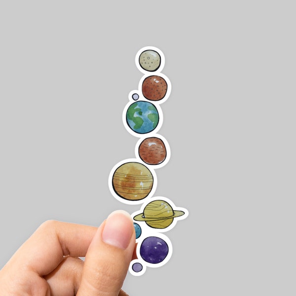 Solar system sticker, Solar system decal, Planets sticker, Planets decal, Cute sticker, Cute decal, Science sticker