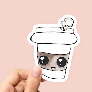 Coffee Sticker, Coffee cup sticker, Coffee Lover sticker, Funny Stickers, Coffee Life, Coffee cup laptop sticker