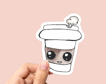 Coffee Sticker, Coffee cup sticker, Coffee Lover sticker, Funny Stickers, Coffee Life, Coffee cup laptop sticker