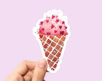 Etiqueta engomada del helado, etiqueta engomada del hielo, etiqueta del helado, etiqueta engomada del ordenador portátil, regalo del mejor amigo, etiquetas engomadas lindas, etiqueta de la comida