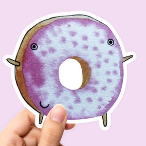 Donut sticker, Donut decal, Food sticker, Donut