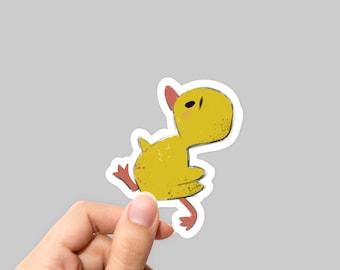 Pegatina de pato divertido, pegatina de pato, calcomanía de pato, pegatina de pato bebé, pegatina de pato lindo, pegatina de animal divertido, pegatinas de pájaros, pegatina de pato amarillo