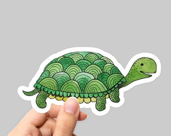 Pegatina de tortuga, calcomanía de tortuga, pegatina de tortuga para computadora portátil, pegatina de tortuga para automóvil, pegatina para computadora portátil, pegatina linda