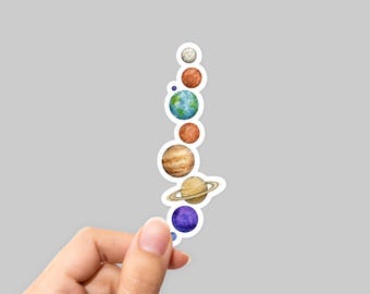 Solar system sticker, Solar system decal, Planets sticker, Planets decal, Cute sticker, Cute decal, Science sticker