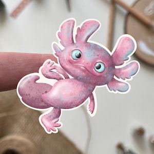 Cute Axolotl Sticker – Kawaii Waterproof Vinyl Decal, Aesthetic Animal Sticker for Laptop, Water Bottle, Notebook & More