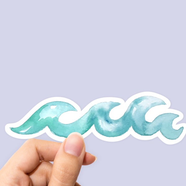 Wave Sticker, Watercolor sticker, Ocean stickers, Laptop sticker, Car stickers, Water bottle stickers, Wave Decal, Ocean Decal