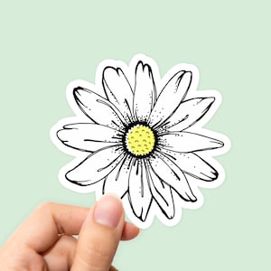 Daisy Stickers, Daisy Decal, Flower Sticker, Flower Decal, Laptop Flower Sticker, Daisy Car Decal, Daisy Tumbler Sticker, Flower Car Sticker