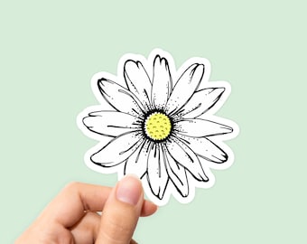 Daisy Stickers, Daisy Decal, Flower Sticker, Flower Decal, Laptop Flower Sticker, Daisy Car Decal, Daisy Tumbler Sticker, Flower Car Sticker