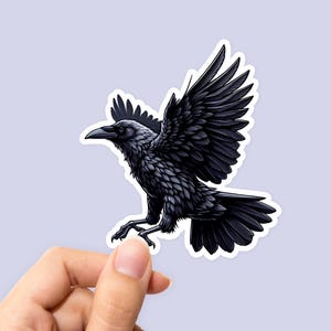 Crow Sticker: Gothic Raven Vinyl Decal for Laptops & Journals