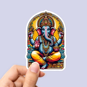 Lord Ganesha Sticker - Hindu God, Sacred Design, Spiritual Decor