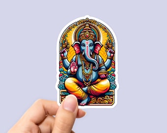 Pegatina del Señor Ganesha: dios hindú, diseño sagrado, decoración espiritual