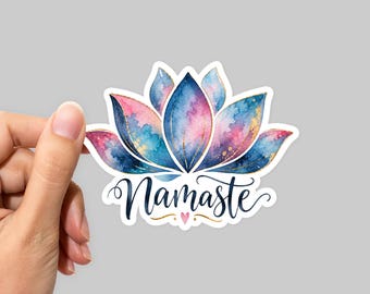 Lotus Flower Stickers, Yoga Flower Namaste Sticker, Laptop Decal Flower, Meditation Sticker, Yoga Decal Sticker, Zen Sticker