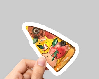Pegatina de pizza, calcomanía de pizza, calcomanía de pizza para computadora portátil, calcomanía de pizza para computadora portátil, calcomanía divertida, calcomanía genial para computadora portátil