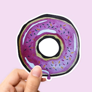 Donut sticker, Donut decal, Food sticker, Donut
