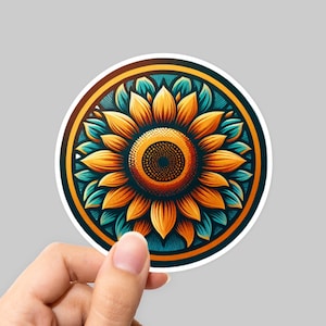 Bright Sunflower Sticker - Floral Decal for Laptops, Water Bottles, and More