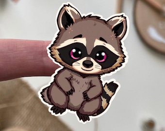 Cute Raccoon Sticker – Adorable Forest Animal Vinyl Decal for Laptop, Water Bottle, or Journal