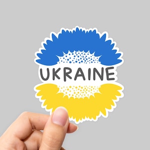 Support Ukraine Sticker – Stand with Ukraine Vinyl Decal, Ukrainian Flag Sticker, Peace Sticker