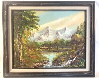 B. Boyd Landscape Oil Canvas Vintage 20” x 16” Framed