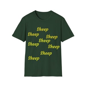 Yellow 'Sheep' Repeat Pattern T-Shirt