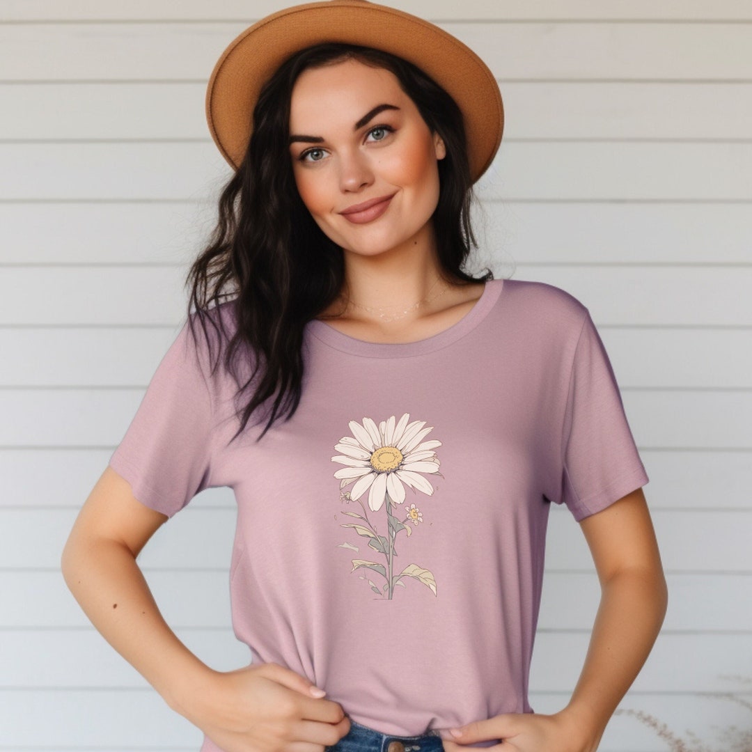 Cute Daisy Shirt, Birth Flower Gift, Birth Flower, Flower Shirt Gift
