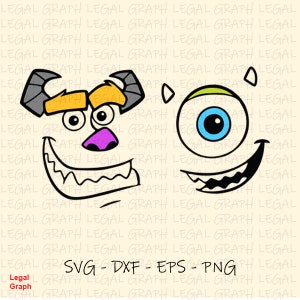 Monsters Faces Vector | Cuf Files For Cricut | Cricut Bundle | Monster Clip Art Svg Eps Silhouette Files  | Monster Face Png