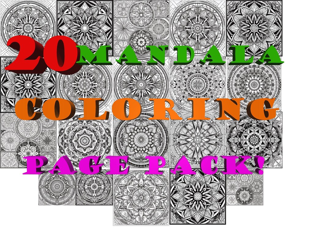 Mandala Coloring Pages. 20 PACK! - Etsy