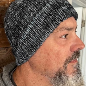 Handmade 100% Merino wool heavy knit adult beanie