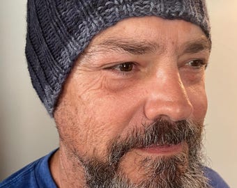 Handmade 100% Merino wool knit adult skull cap