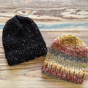 Handmade wool blend knit adult beanie