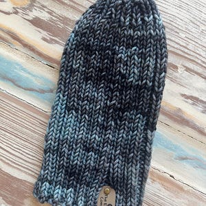 Handmade 100% Merino heavy wool knit adult skull cap