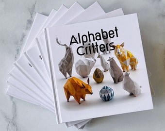Livro Alphabet Critters, IA, animais, livro de arte, editado, livro infantil, livro infantil, Bauhaus, criativo, aniversário, presente dos avós, presente infantil