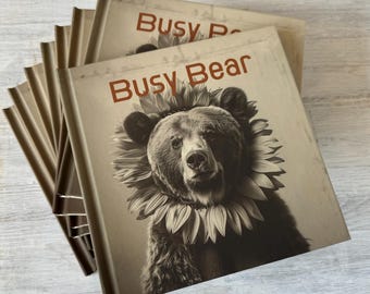 Busy Bear book, AI, animals, art book, editioned, childrens book, kids book, Bauhaus, creative, birthday, grandparent gift, kid gift