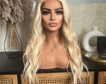 Light blonde 613 U Part 100% remy human hair wig 24, 26 inches long