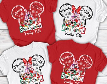 Custom Disney Christmas Shirts 2025, Disney Christmas Family Trip Shirts, Disney Christmas Shirt, Disney Christmas Name and Year Shirts