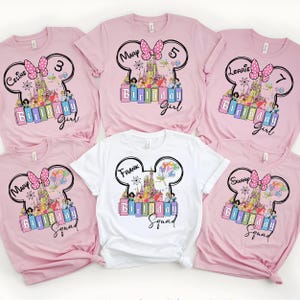 Custom Disney Princesses Birthday Shirts, Disney Girl's Birthday Shirt, Disney Vacation Family Matching Shirt 2025, Disney Birthday Shirts
