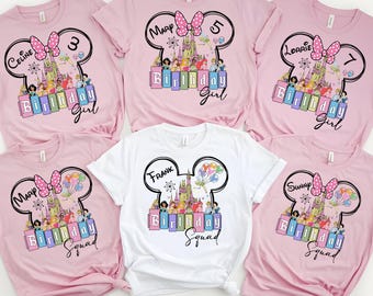 Custom Disney Princesses Birthday Shirts, Disney Girl's Birthday Shirt, Disney Vacation Family Matching Shirt 2025, Disney Birthday Shirts