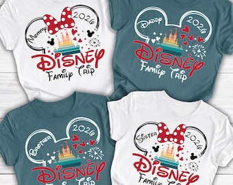 Custom Disney Family Trip Shirts 2026, Disney Birthday Trip Shirts, Disney Family Vacation Shirts, Disney Trip Name And Year Shirts