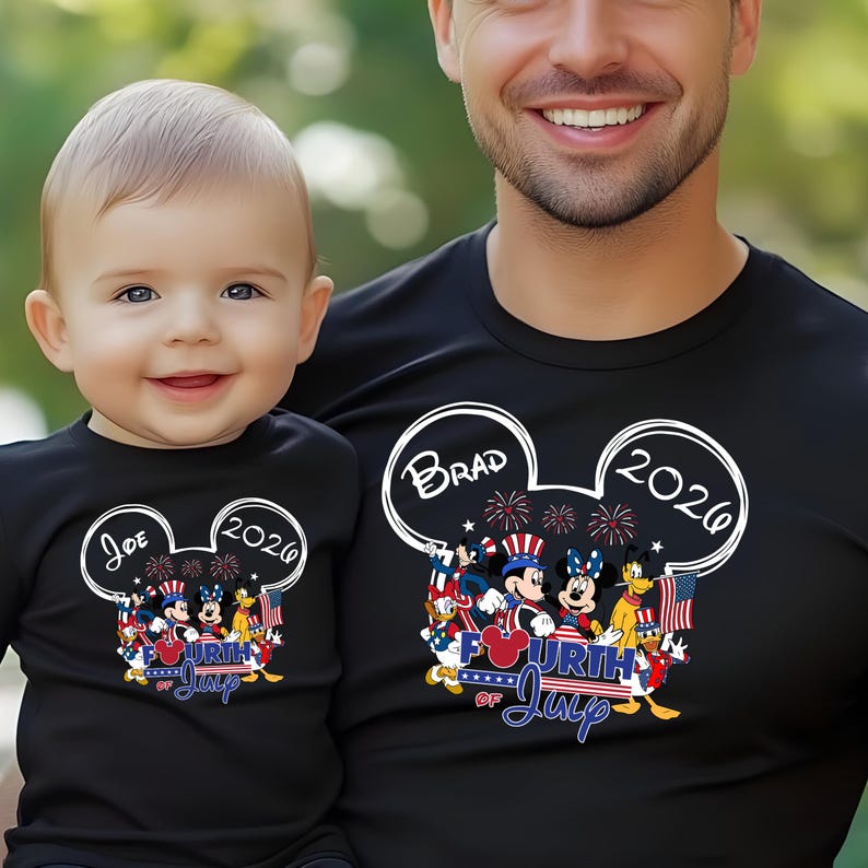 Disney 4th Of July Shirt, Custom Disney 4th Of July Shirts 2026, Disney 4th of July Family Vacation, Disney Independence Day Family Shirts afbeelding 3