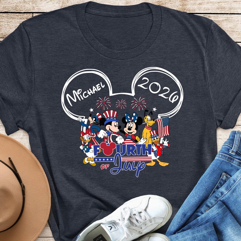 Disney 4th Of July Shirt, Custom Disney 4th Of July Shirts 2026, Disney 4th of July Family Vacation, Disney Independence Day Family Shirts afbeelding 5