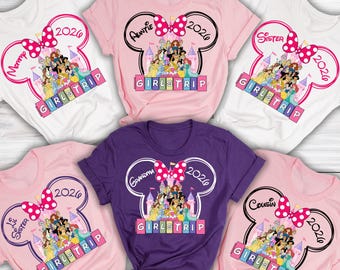 Custom Disney Girls Trip Shirts 2026, Disney Girls Trip Shirts, Disney Girls Trip Squad Shirts, Disney Girls Trip Name and Year Shirts