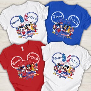 Disney 4th Of July Shirt, Custom Disney 4th Of July Shirts 2026, Disney 4th of July Family Vacation, Disney Independence Day Family Shirts afbeelding 1